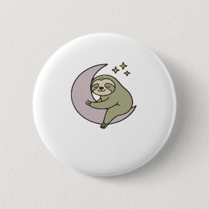 Moon Sloth Classic T-Shirt 6 Cm Round Badge