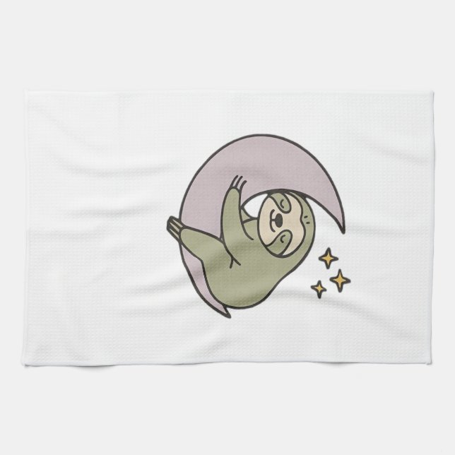 Moon Sloth Classic T-Shirt Tea Towel (Horizontal)