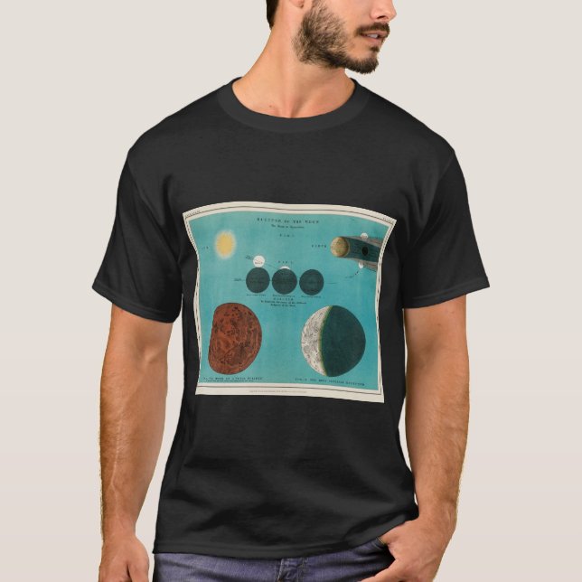 Moon , Solar System  Vintage Abstract Art  T-Shirt (Front)