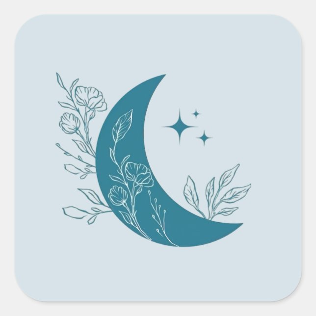 Moon Square Sticker (Front)