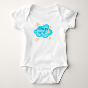 Moon star clouds watercolor baby shower add name t bodysuit