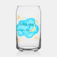 Moon star clouds watercolor baby shower add name t