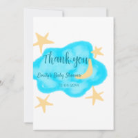 Moon star clouds watercolor baby shower add name t