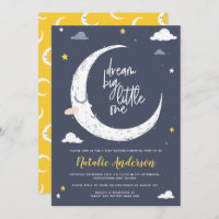 moon & star cute night sky blue yellow baby shower