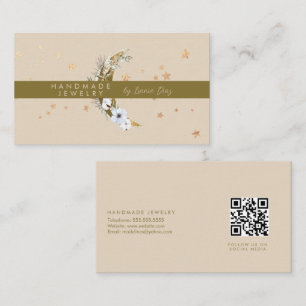 Moon Star Handmade Jewellery Artist Faux Gold  Business Card