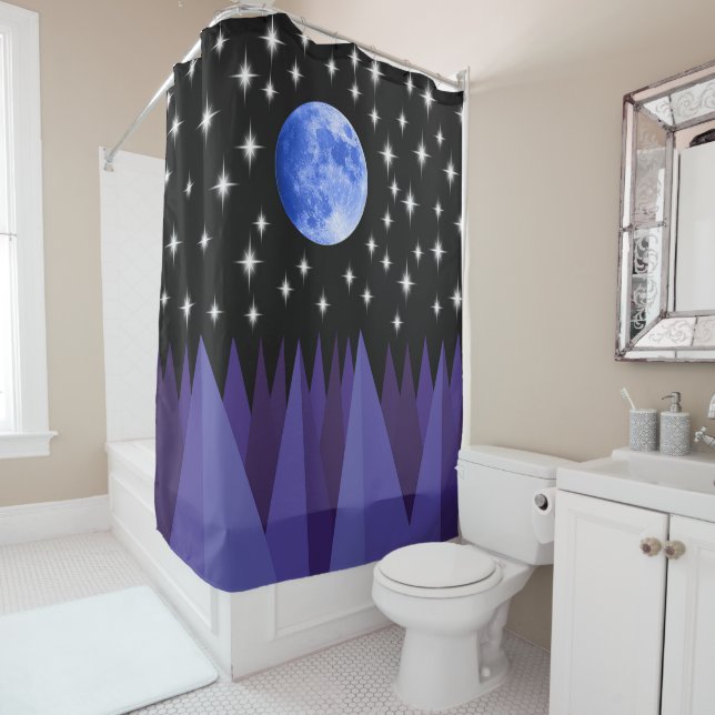 Moon Starlight Shower Curtain (In Situ)