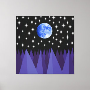 Moon Starlight Stretched Canvas Print