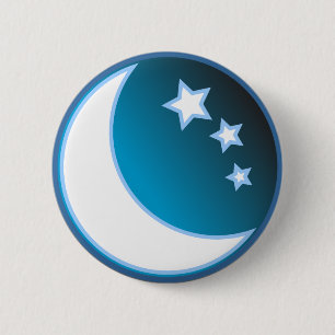 Moon & Stars 6 Cm Round Badge
