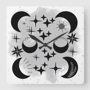 MOON & STARS Acrylic Wall Clock