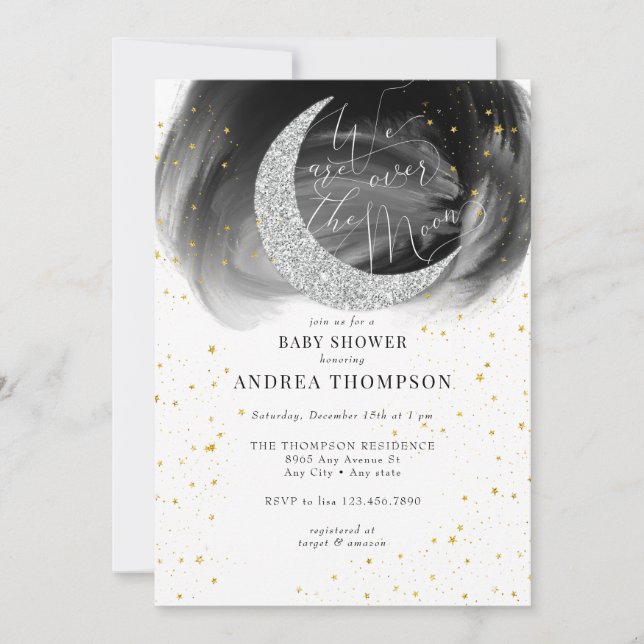 Moon Stars Baby Shower  Invitation (Front)