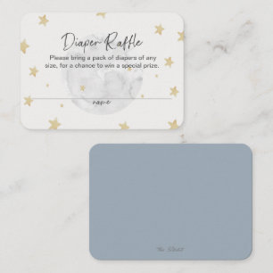 Moon Stars Boy Blue Diaper Raffle Baby Shower Card