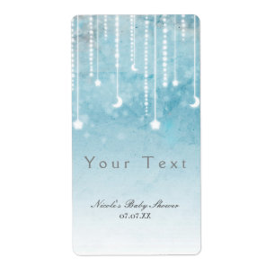 Moon & Stars Celestial Baby Shower Label