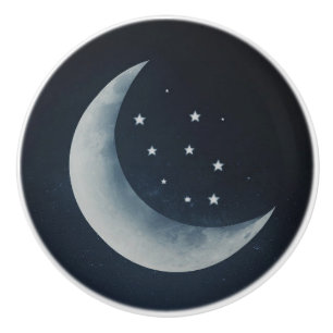 Moon Stars Celestial Night Sky Ceramic Knob