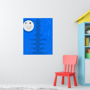 Moon Stars Fun Children's Poem Large Poster