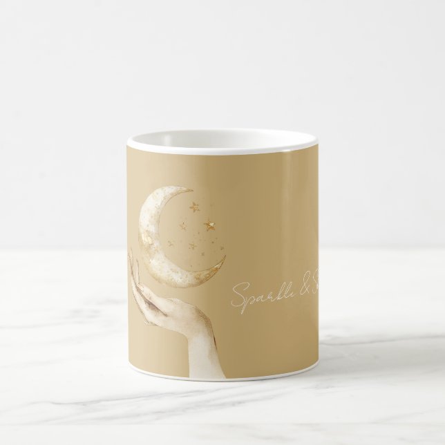 Moon Stars Hand Gold Coffee Mug (Center)