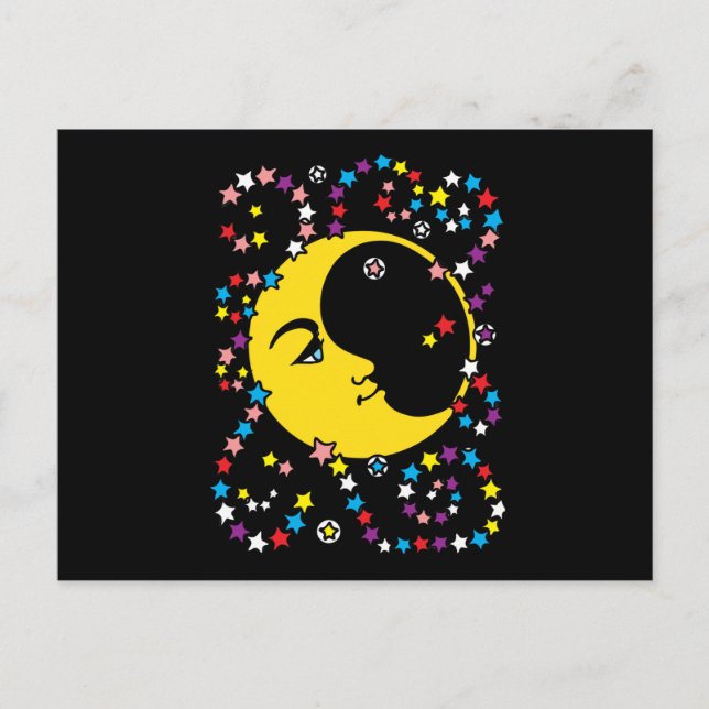 Moon Stars In The Dark Night Postcard (Front)