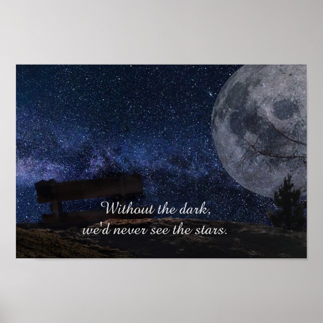 Moon & Stars Inspirational Quote Poster (Front)