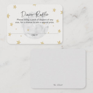 Moon Stars Neutral Diaper Raffle Baby Shower Card