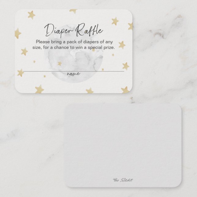 Moon Stars Neutral Diaper Raffle Baby Shower Card (Front/Back)