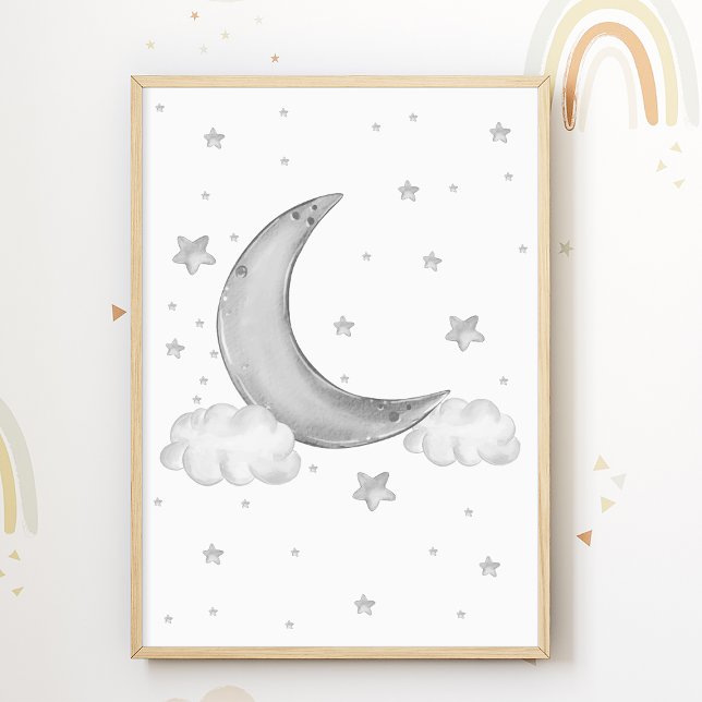 Moon Stars Nursery Poster Kids Room Print (Creator Uploaded)