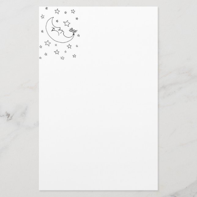 Moon & Stars Stationary Stationery (Front)