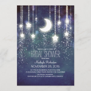 Moon Stars & String Lights Bridal Shower Invitation