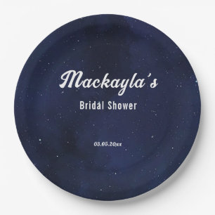 Moon Stars & String Lights Bridal Shower Paper Plate