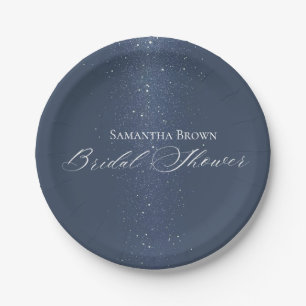 Moon Stars & String Lights Bridal Shower Paper Plate