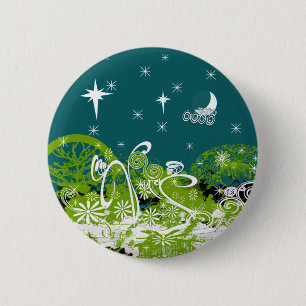 Moon Stars Swirl Paint Splat 6 Cm Round Badge