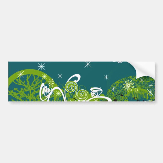 Moon Stars Swirl Paint Splat Bumper Sticker (Front)