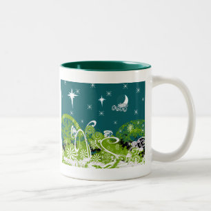 Moon Stars Swirl Paint Splat Two-Tone Coffee Mug