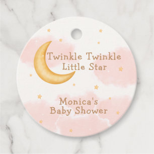 Moon Stars Twinkle Twinkle Girl Baby Shower Favour Tags