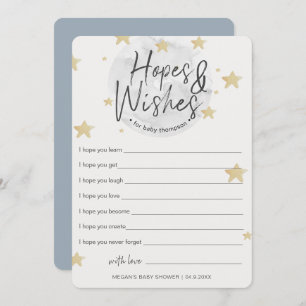 Moon Starts Hopes & Wishes Boy Baby Shower Card