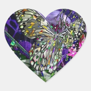 Moon Struck Butterfly! Heart Sticker