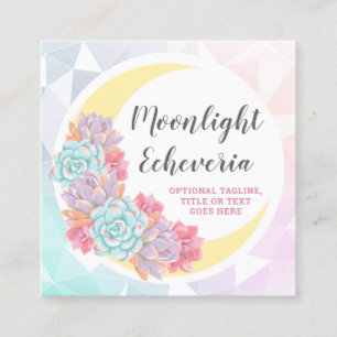 Moon & Succulents Pastel Mystic Cactus Social Icon Square Business Card