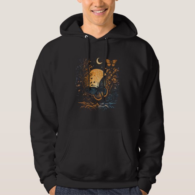 Moon Sun Celestial Monarch Butterfly  2 Hoodie (Front)