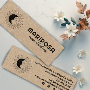 Moon & Sun Elegant Aesthetician Beauty Salon Kraft Mini Business Card