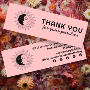 Moon & Sun Elegant Customer Order Thank You Chic Mini Business Card
