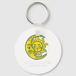 Moon Sun Solar Eclipse 2024 Totality April 8 Women Key Ring