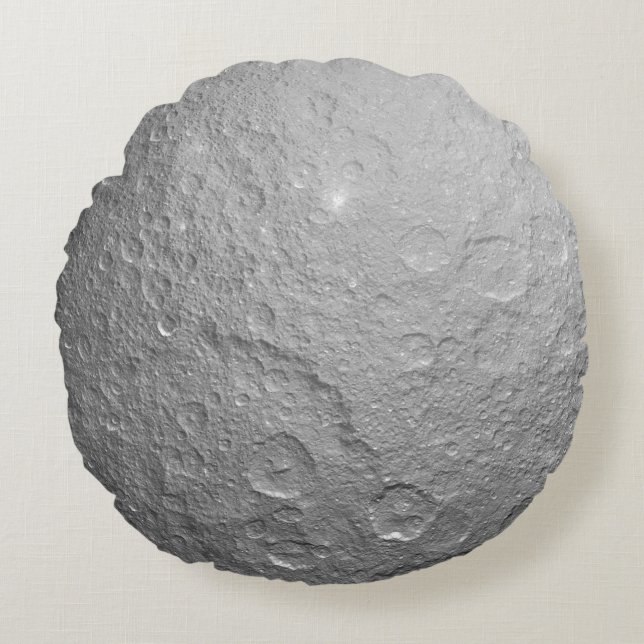 Moon Surface in Outer Space Round Cushion (Front)