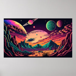 Moon Surrealist escapism Poster