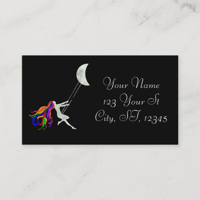 Moon Swinging Redhead Thunder_Cove Business Card (Front)