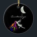 Moon Swinging Redhead Thunder_Cove  Ceramic Tree Decoration<br><div class="desc">Swinging on the moon multi-coloured female doing her own thing together,  customise with your own greeting,  name,  message,  etc</div>