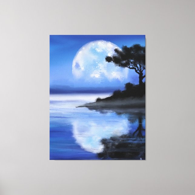 Moon Tales - Watercolor Canvas Print (Front)