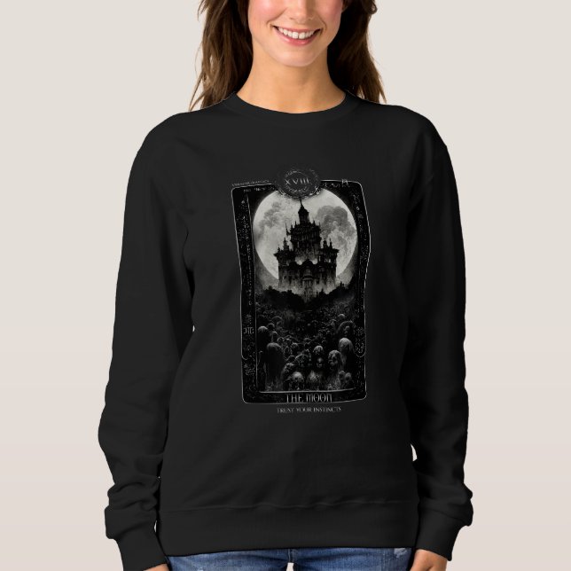 Moon Tarot Card Mystic Gothic Sweatshirt (Front)