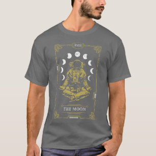 Moon Tarot Card Yoga Astronaut Zen Meditation Lotu T-Shirt
