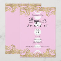 Moon Temple Pink & Gold Ornate Sweet 16
