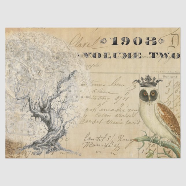 Moon Tree Decoupage Tissue Tissue Paper (Front)