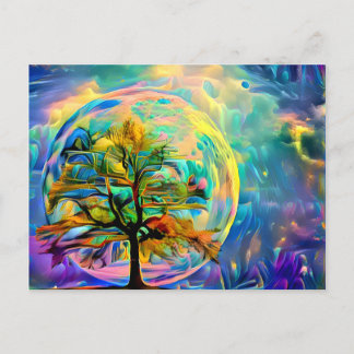 Moon Tree Meadow PERSONALISED Notecard OWN ART Postcard