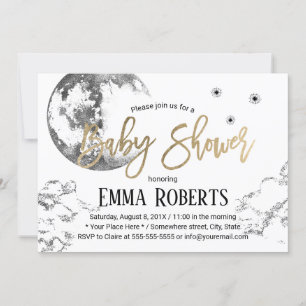 Moon & Twinkle Twinkle Little Stars Baby Shower Invitation